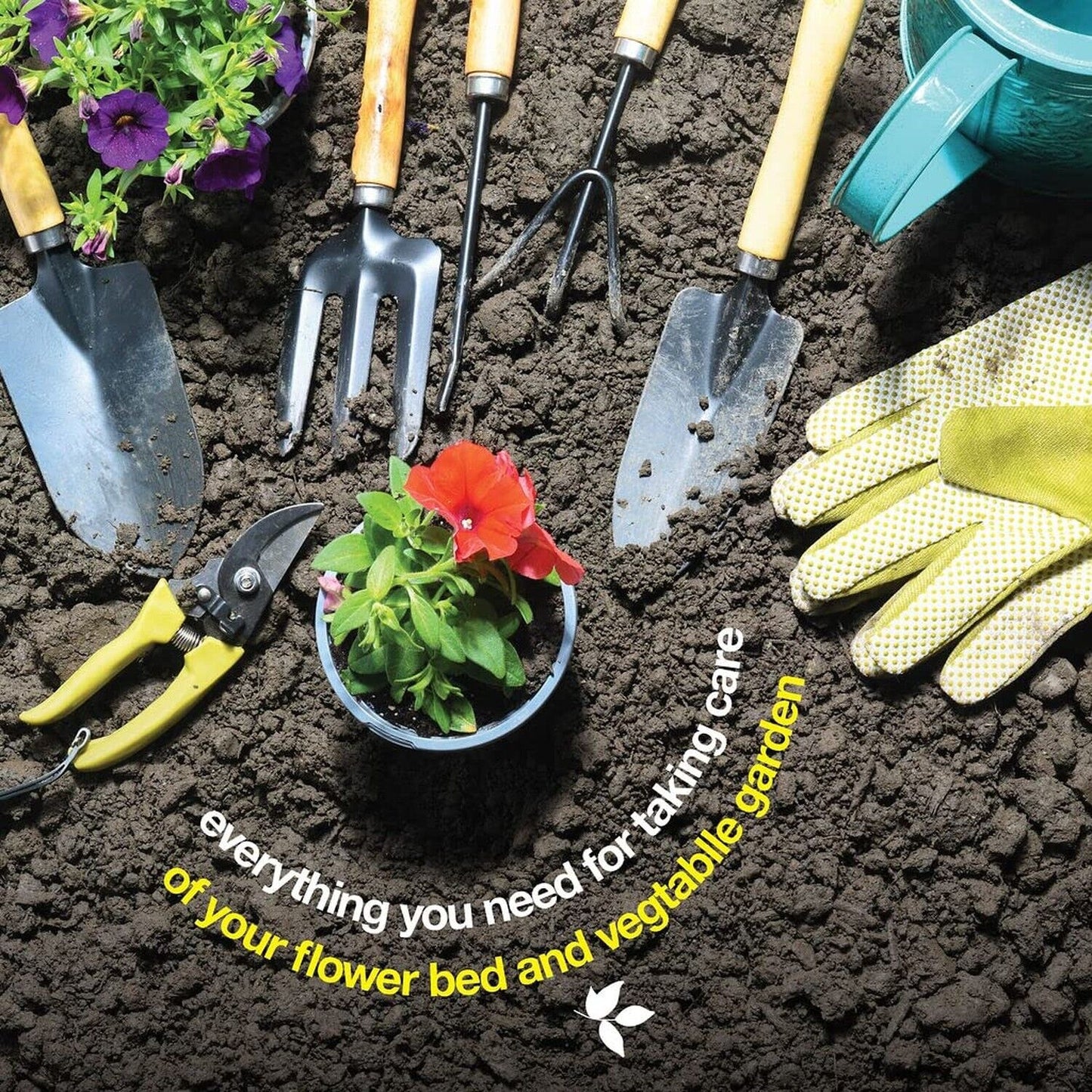 Gardening Tools Set of 10 - Complete Garden Tool Kit Comes with Bag & Gloves,...