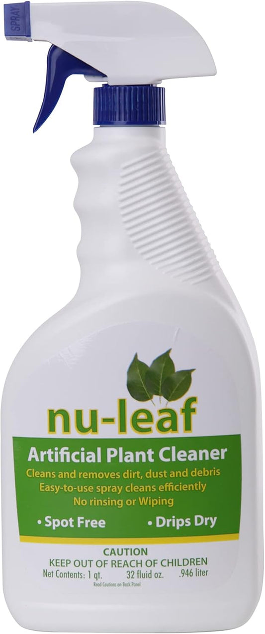 Nu-Leaf Cleaner Spray for Artificial Trees and Silk Plants, No Rinsing or Wiping, Drip Dry and Spot Free, Odorless, 32 Fl Oz (Pack of 1), White