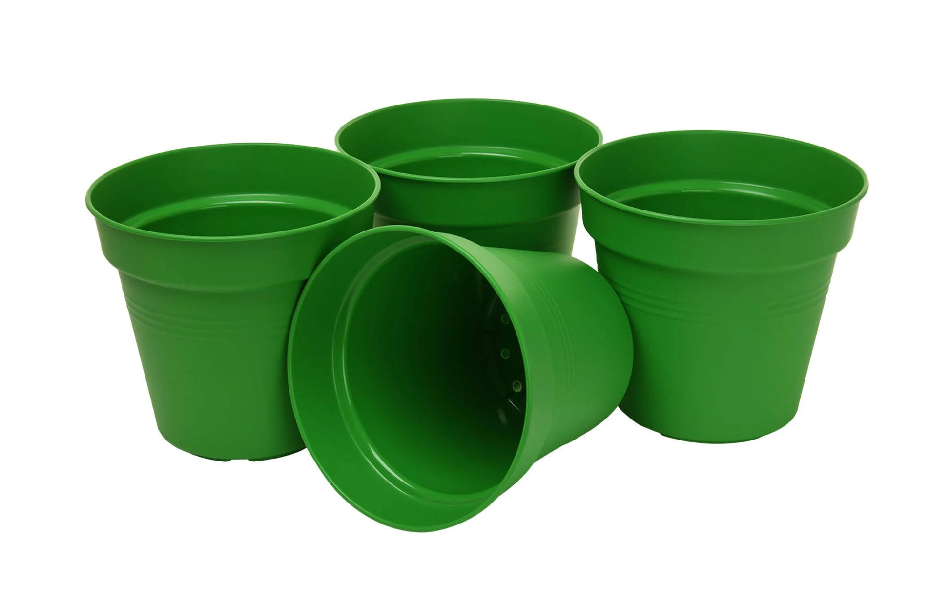 Garden - 17Cm round Garden Pots 4Pk - (17Cm Diameter - 6.6Inw X 6Inh)