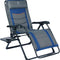 Oversize XL Zero Gravity Recliner Padded Patio Lounger Chair with Adjustable Headrest Support 350Lbs, Blue