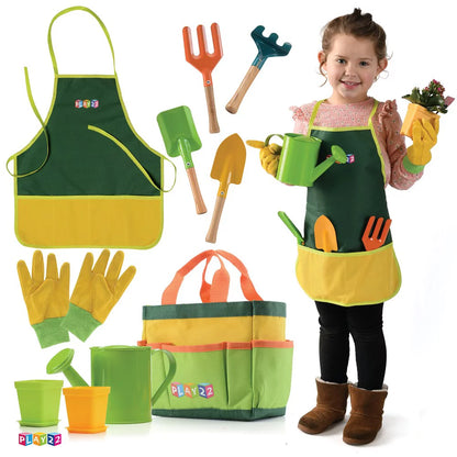 3 Years Kids Gardening Tool Set with Shovel, Colorful (12 Pieces)