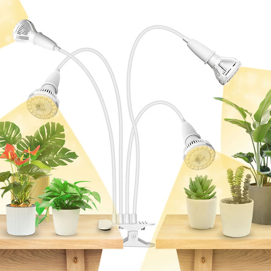 40W LED Grow Light Bulb, Full Spectrum White Clip-On Plant Grow Light for Indoor Plant