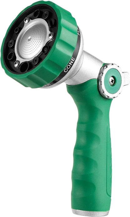 Garden Hose Nozzle, Water Hose Spray Nozzle with Thumb Control on off Valve for Easy Water Flow Control, Green