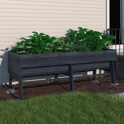 31.4-In W X 70.8-In L X 28.5-In H Rustic Wood Raised Garden Bed