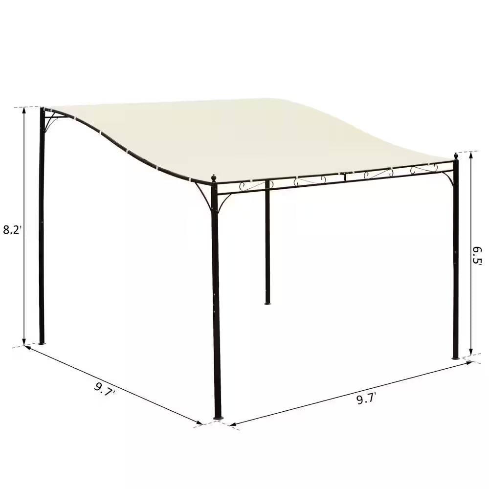 10 Ft. X 10 Ft. X 8 Ft. Steel Frame Pergola Patio Canopy Gazebo with Durable and Spacious Weather-Resistant Design White