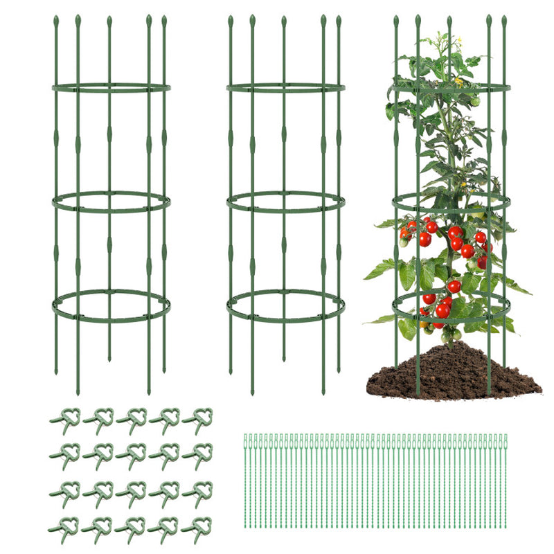 3-Pack Garden Trellis 40/60 Inch Tall Plant Support Stands with Clips and Ties