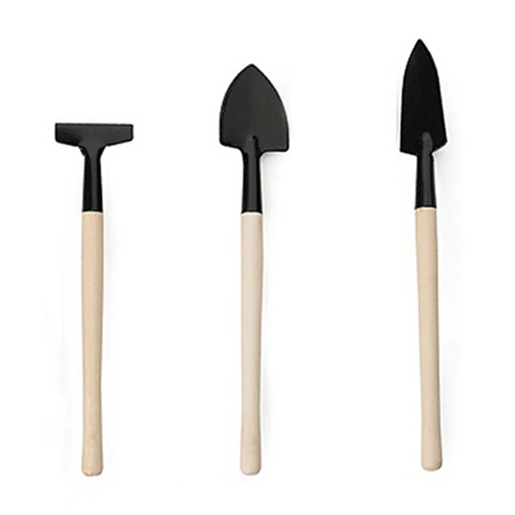 Gardening Tool Set (3 Pcs) Spade Shovel Rake for Garden Plants Care House Plants Flower Pot Indoor Small Plants Mini Plant Tool Succulent Kit