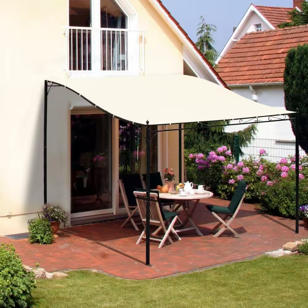 10 Ft. X 10 Ft. X 8 Ft. Steel Frame Pergola Patio Canopy Gazebo with Durable and Spacious Weather-Resistant Design White