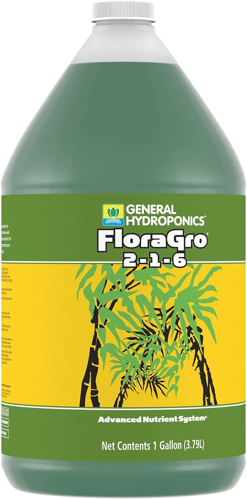 Floragro 2-1-6, Use with Floramicro & Florabloom, Provides Nutrients for Structural & Foliar Growth, Ideal for Hydroponics, 1-Gallon