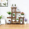 Multi-Tiered Plant Stand 6 Tiers Pine Wood Succulent Pots Planter Display Rack Balcony Potted Flower Rack Shelf Indoor Outdoor