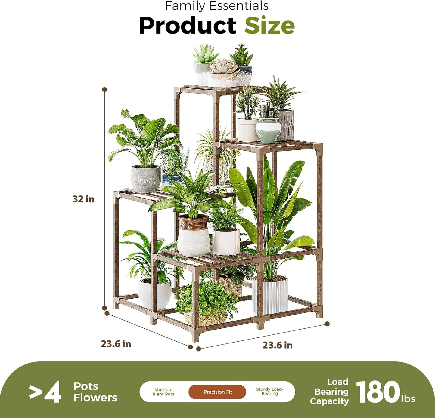 Corner Plant Stand Indoor Outdoor Plant Shelf Small Plant Table for Multiple Plants Wooden Plant Holder for Garden Patio Lawn Window Plants Gift