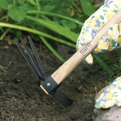 Hoe/Cultivator Combo with Wood Handle