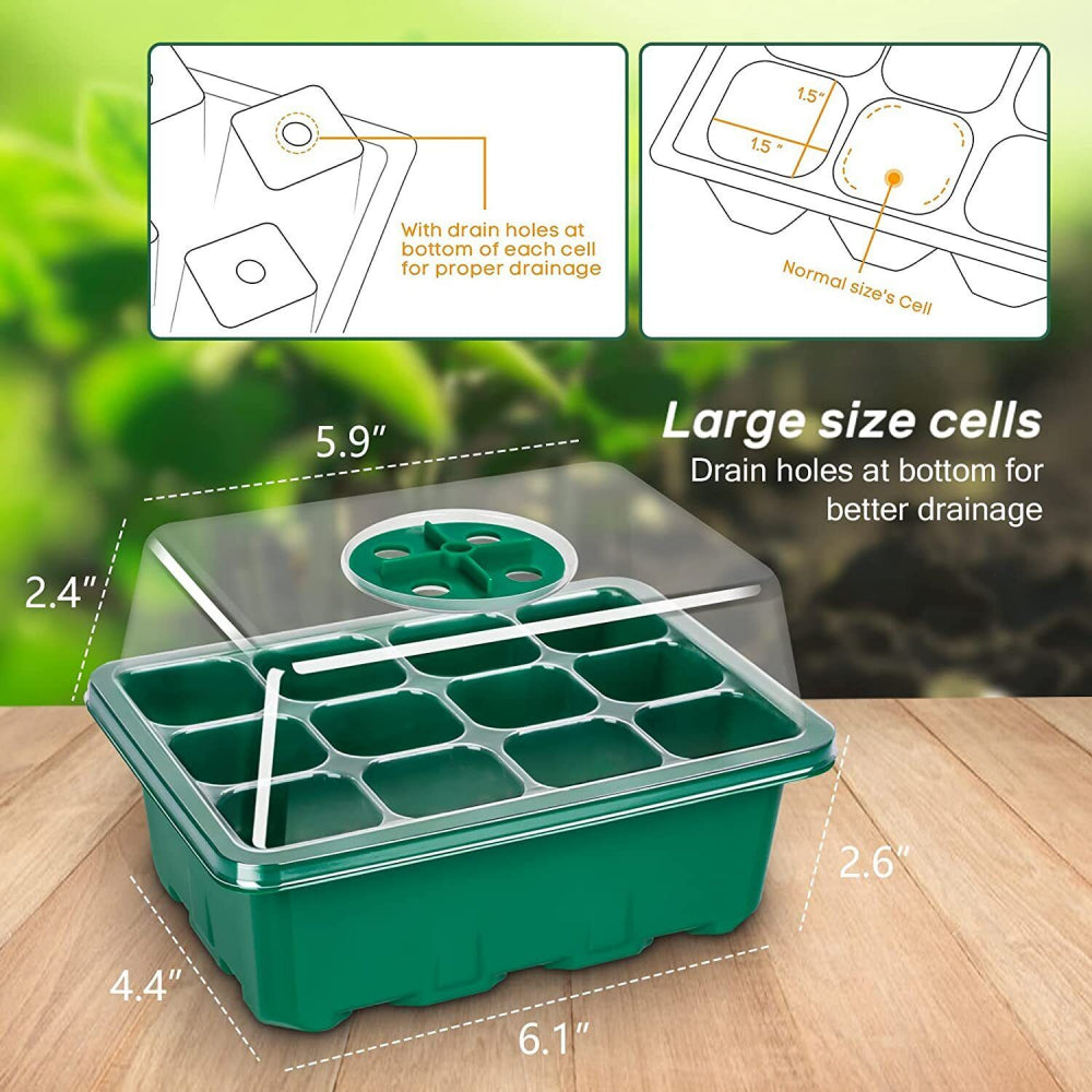 5 Pack Seed Starter Tray Plant Starter Kit with Humidit Domes Greenhouse Kit