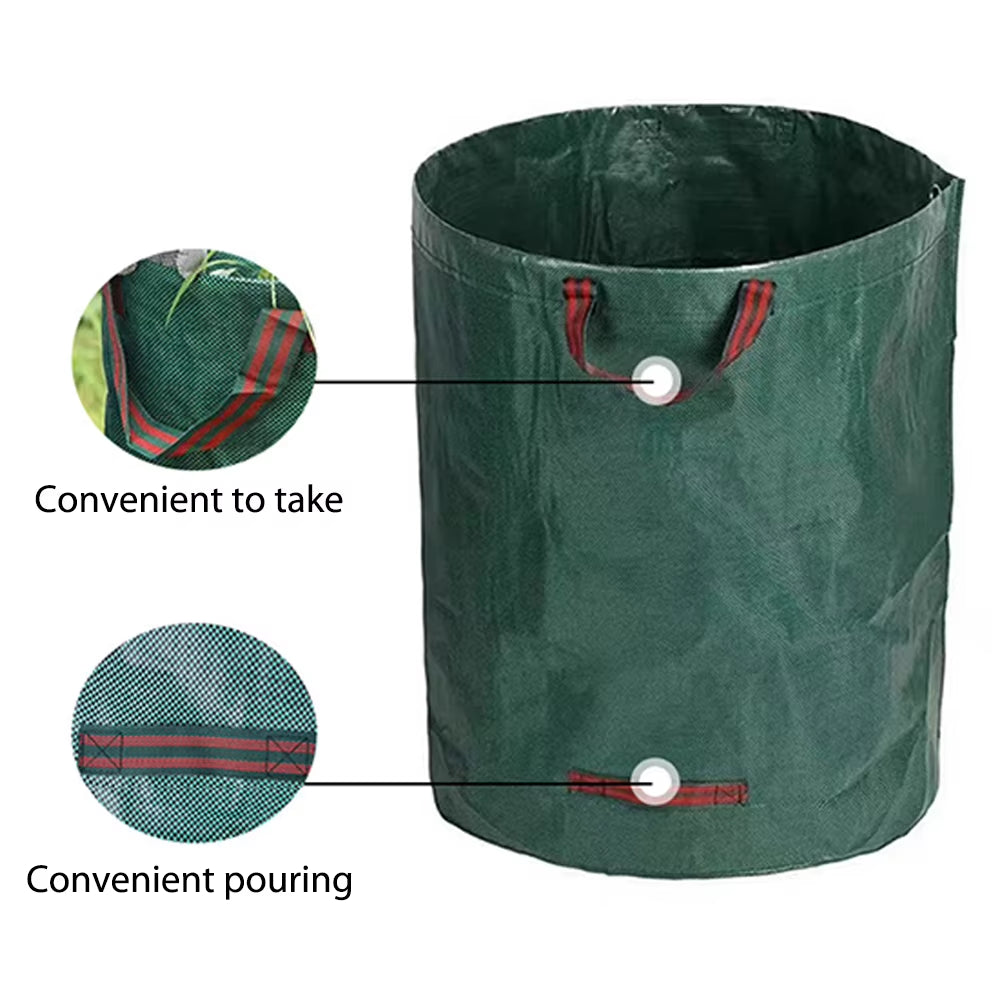 Garden Waste Bag 60L-500L Large Capacity Garden Bag Reusable Waterproof Leaf Sack Storage Collection Container for Garden Yard