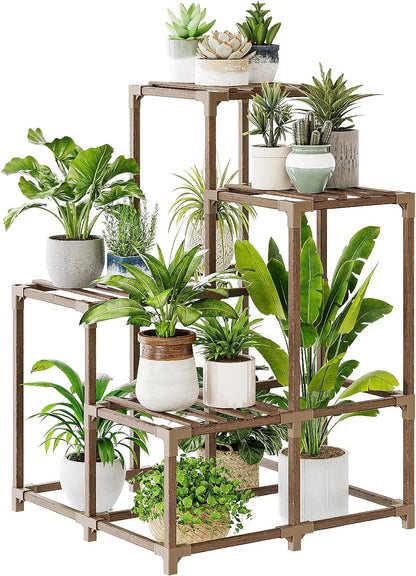 Corner Plant Stand Indoor Outdoor Plant Shelf Small Plant Table for Multiple Plants Wooden Plant Holder for Garden Patio Lawn Window Plants Gift