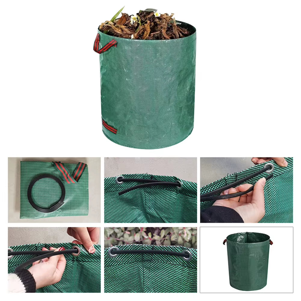 Garden Waste Bag 60L-500L Large Capacity Garden Bag Reusable Waterproof Leaf Sack Storage Collection Container for Garden Yard