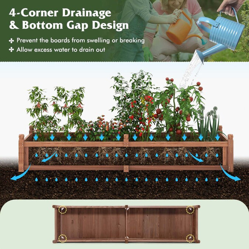 24-In W X 91-In L X 16-In H Brown Wood Raised Garden Bed