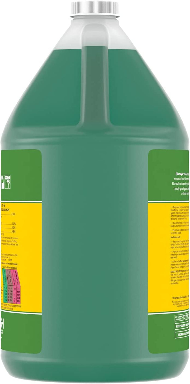 Floragro 2-1-6, Use with Floramicro & Florabloom, Provides Nutrients for Structural & Foliar Growth, Ideal for Hydroponics, 1-Gallon