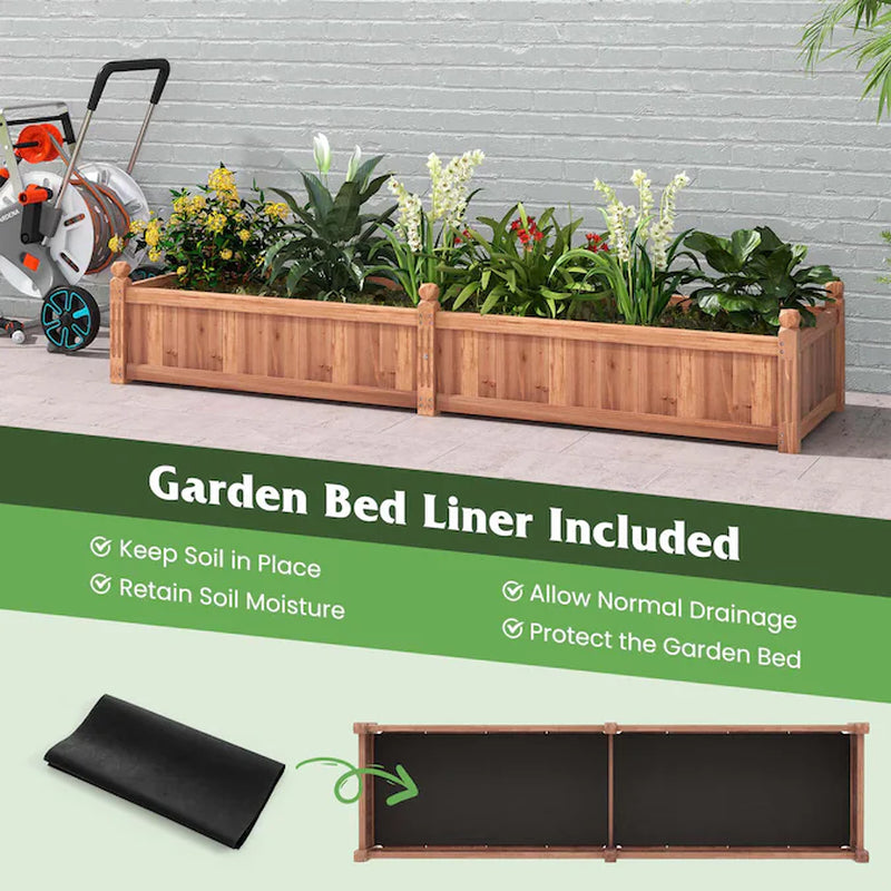 24-In W X 91-In L X 16-In H Brown Wood Raised Garden Bed