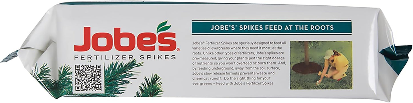 Jobe’S Slow Release Evergreen Fertilizer Spikes, Easy Plant Care for Cypress, Arborvitae, Pine, Cedar, and Many More Acid Loving Trees, 15 Count