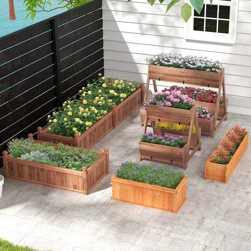 24-In W X 91-In L X 16-In H Brown Wood Raised Garden Bed