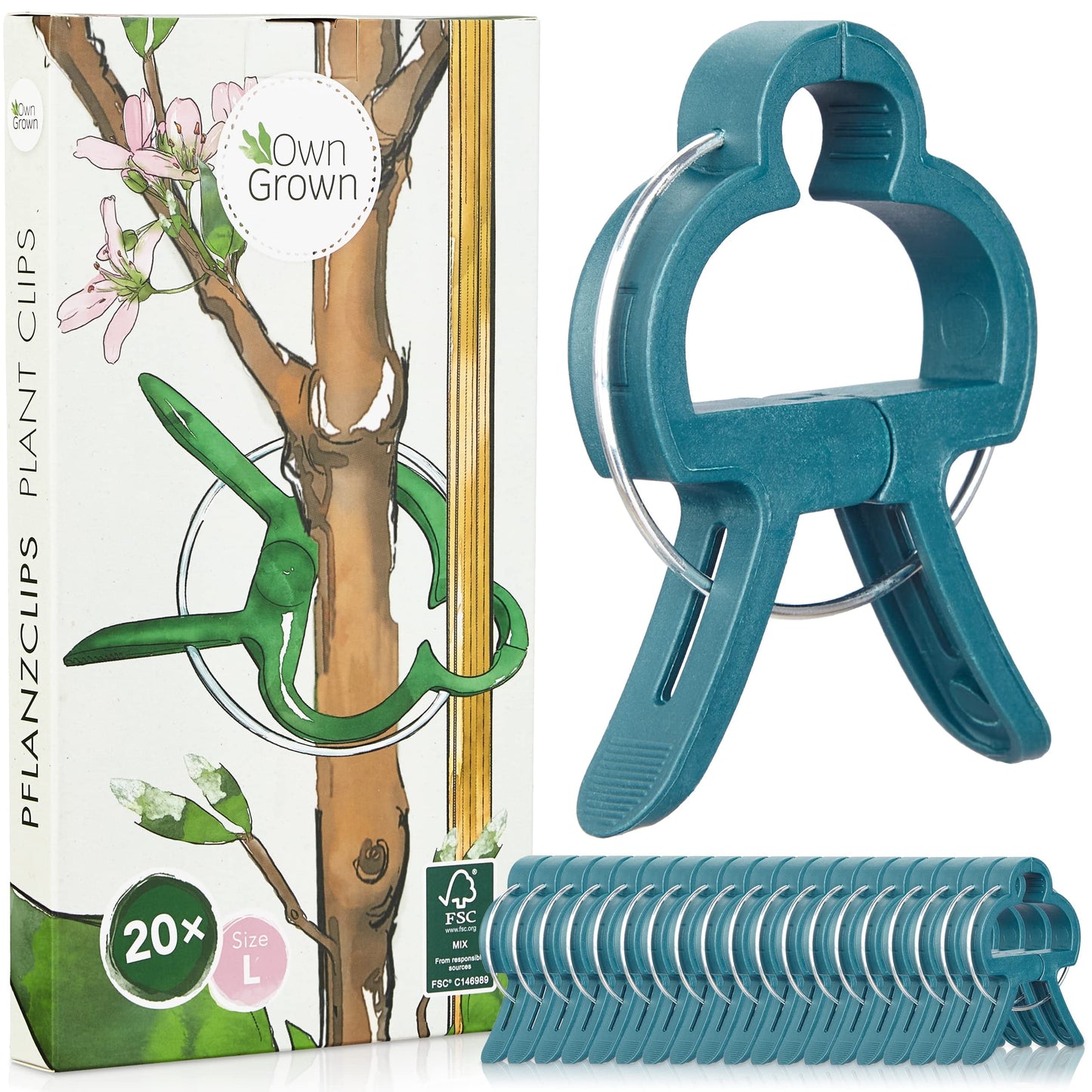 Garden Plant Support Clip Set with Gentle Fastening (20 Pieces)