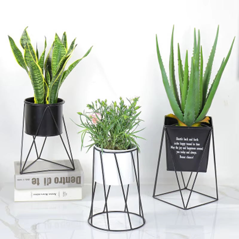 Simple Flower Pot Planter Living Room Stainless Steel Desktop Flowerpot Decoration Home Decoration Macetas 화분 Горшки Для Цве