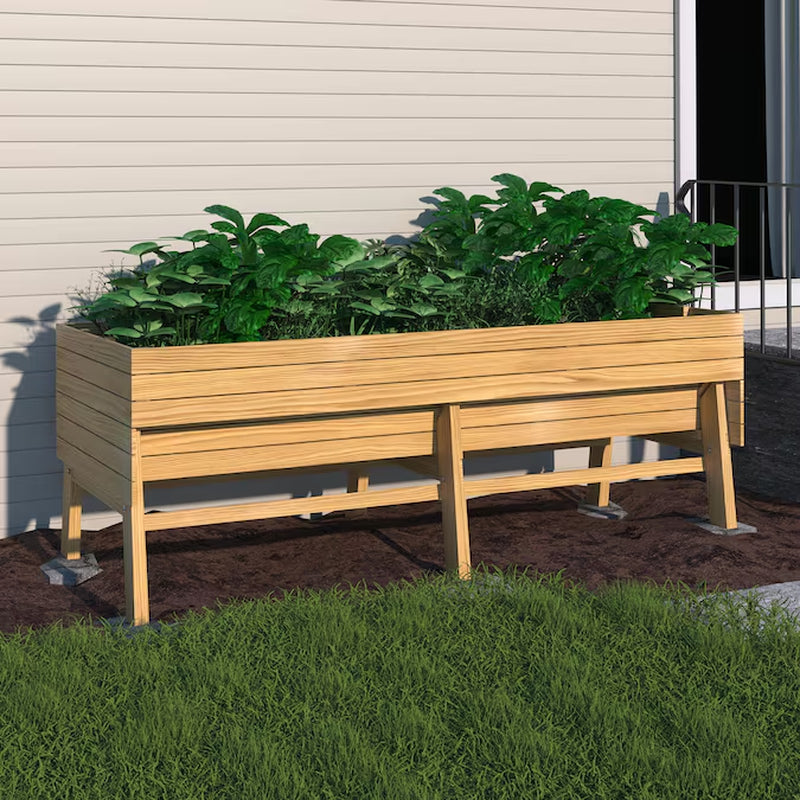 31.4-In W X 70.8-In L X 28.5-In H Rustic Wood Raised Garden Bed