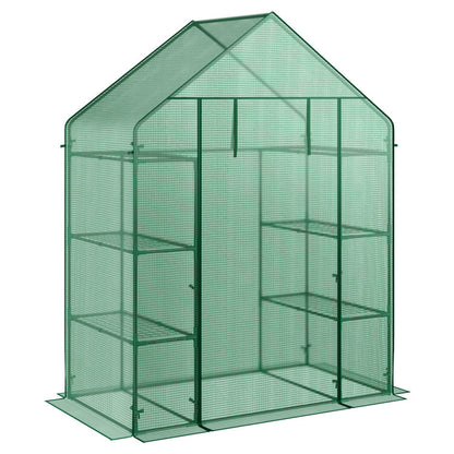 Portable 4 Tier Walk-In Plant Greenhouse with 8 Shelves