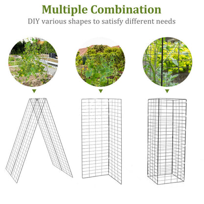 2 Pieces Foldable A-Frame Trellis Plant Supports with Twist Ties