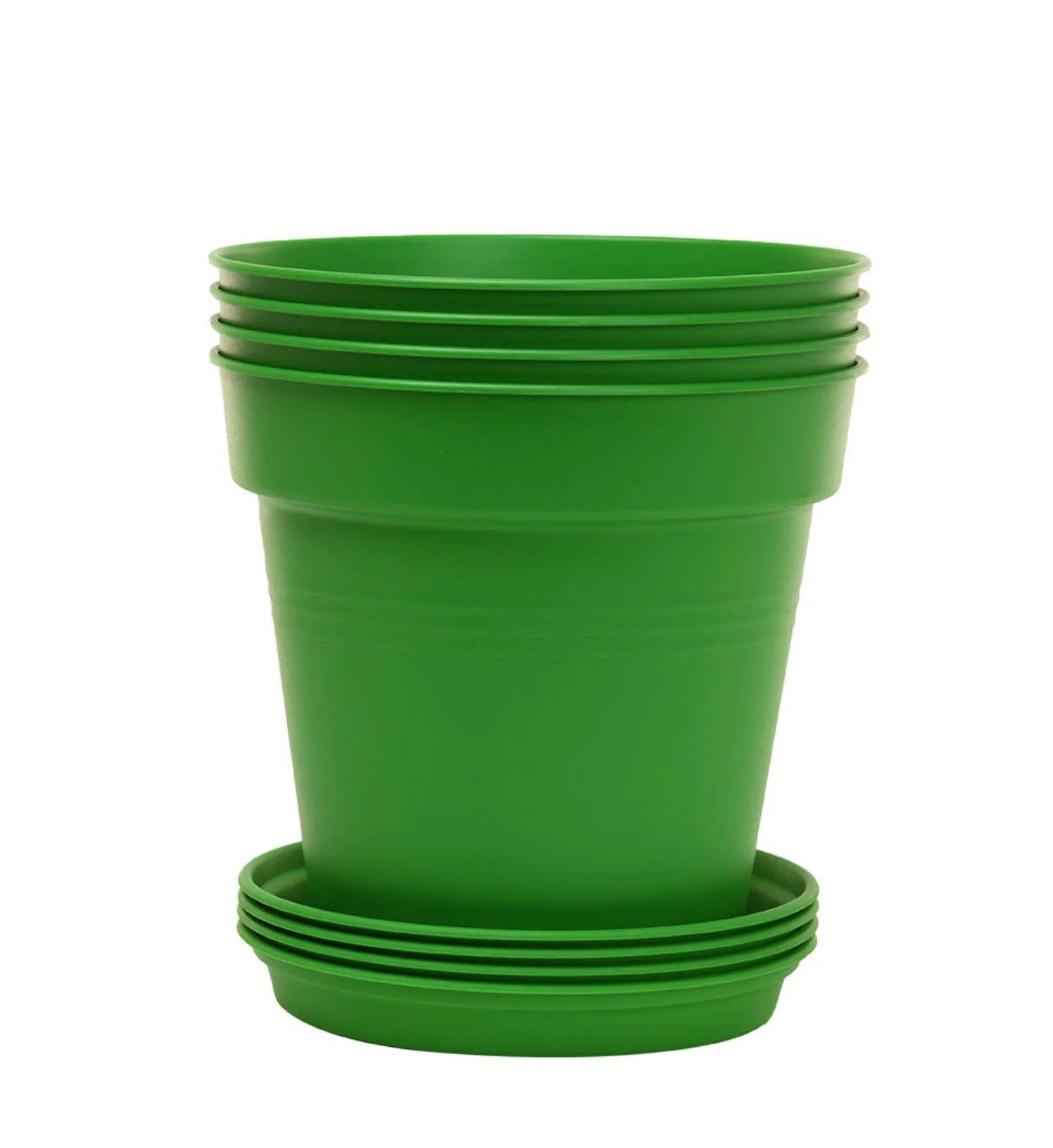 Garden - 17Cm round Garden Pots 4Pk - (17Cm Diameter - 6.6Inw X 6Inh)