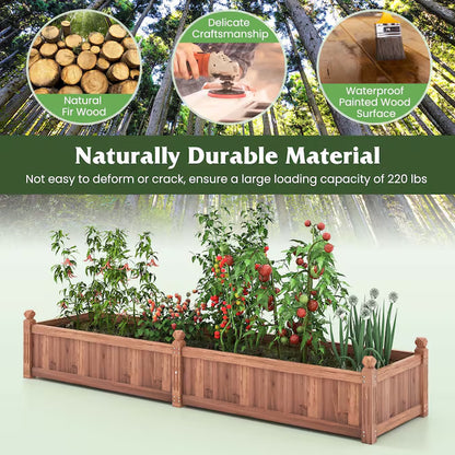 24-In W X 91-In L X 16-In H Brown Wood Raised Garden Bed