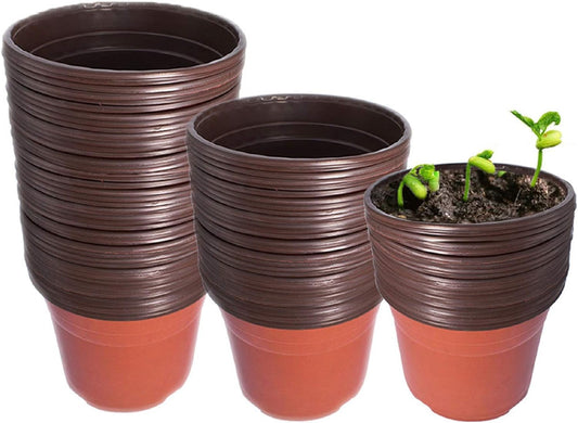 7.5" Seedling Pots Plastic Plant Pots Seedling Cups Nursery Pots Plant Container Fit for Seeds Germination, Seedlings Growing, Succulents Planting, Seeds Starting 100 Pcs