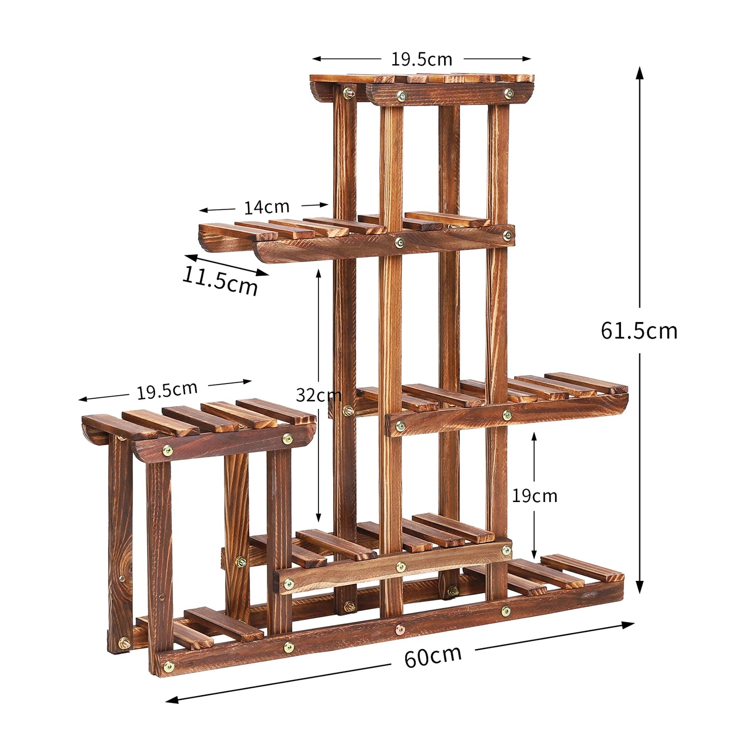 Multi-Tiered Plant Stand 6 Tiers Pine Wood Succulent Pots Planter Display Rack Balcony Potted Flower Rack Shelf Indoor Outdoor