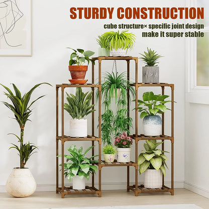 Outdoor Plant Stand Indoor Plant Rack Plant Shelf Wood Outdoor Tiered Plant Shelf for Multiple Plants Ladder Plant Holder