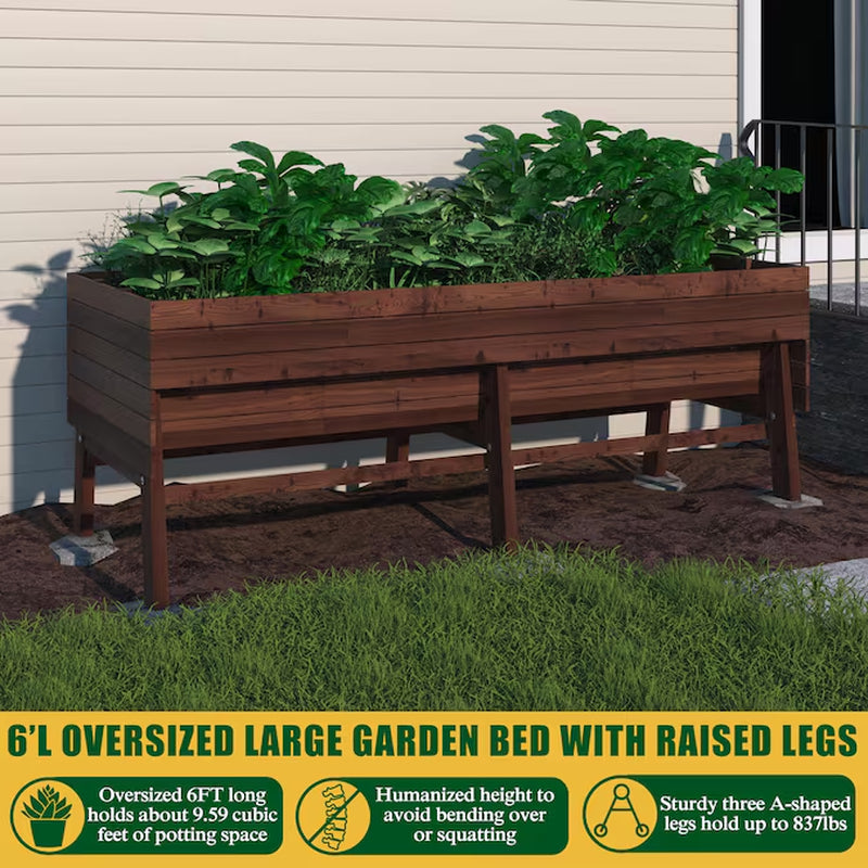 31.4-In W X 70.8-In L X 28.5-In H Rustic Wood Raised Garden Bed