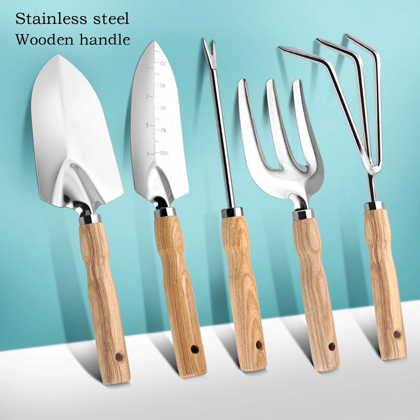 Promotion on Sale Garden Tools Set, 5PCS Heavy Duty Garden Tool Kit with Anti-Skid Ergonomic Handle, Gardening Tools Gifts for Women & Men