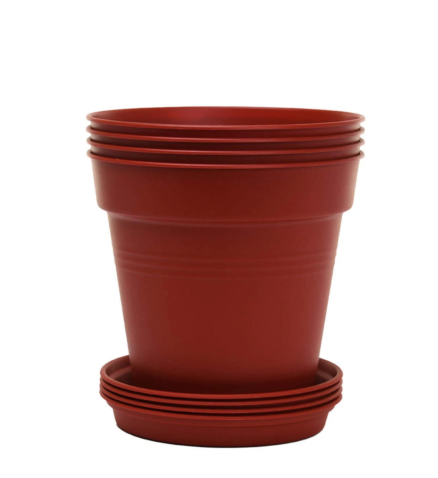 Garden - 17Cm round Garden Pots 4Pk - (17Cm Diameter - 6.6Inw X 6Inh)