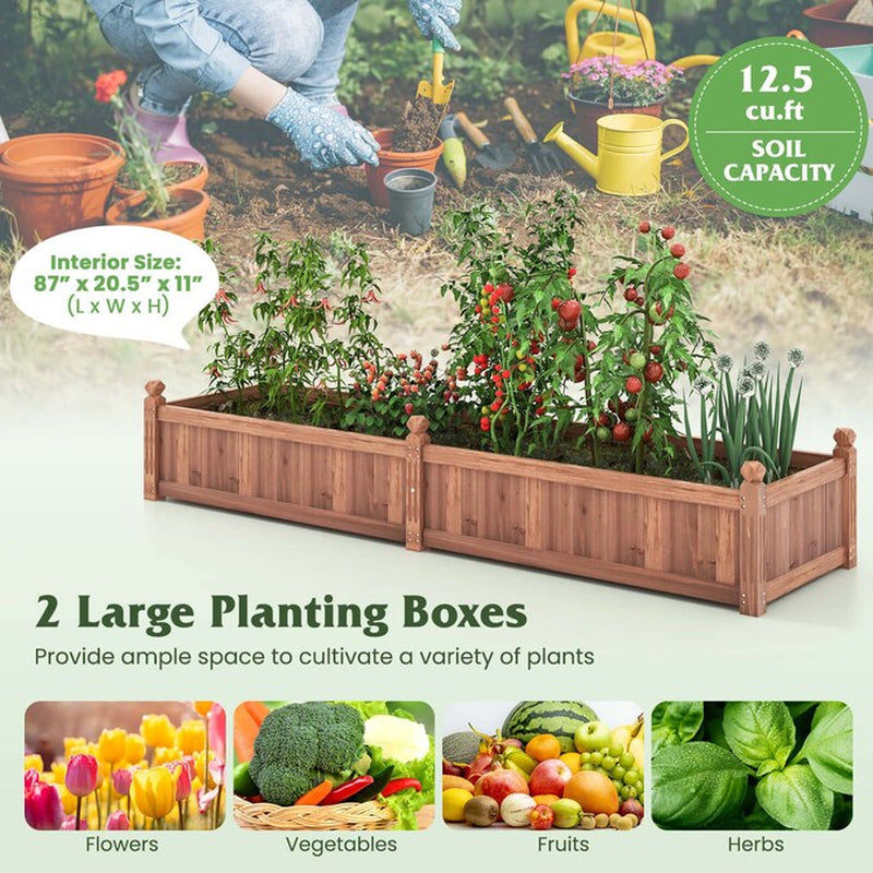 24-In W X 91-In L X 16-In H Brown Wood Raised Garden Bed