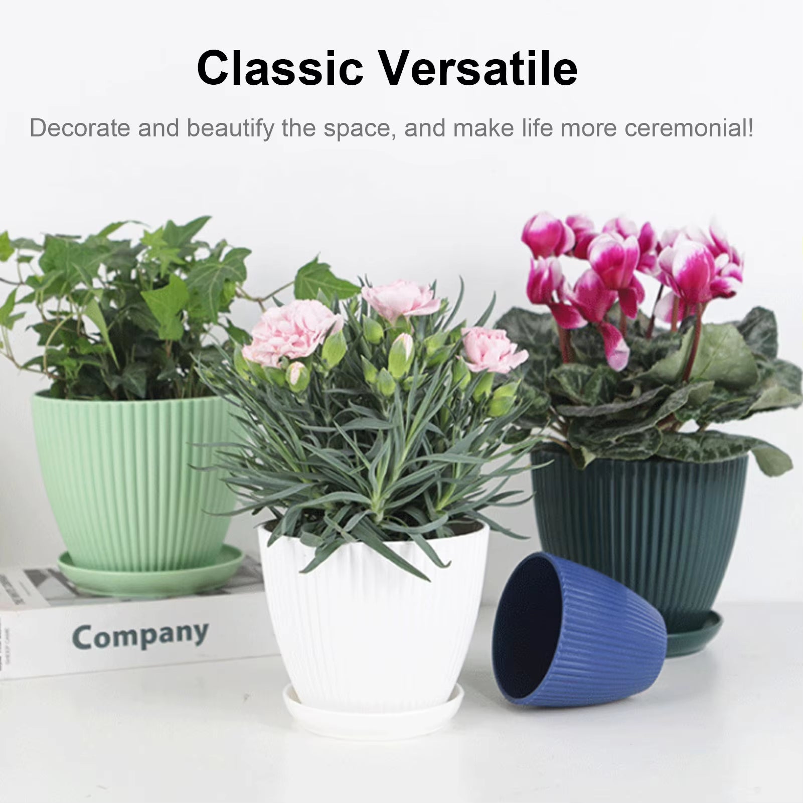 Resin Indoor Planter Flower Pots Wide Mouth Garden Pots Great for All House Plants